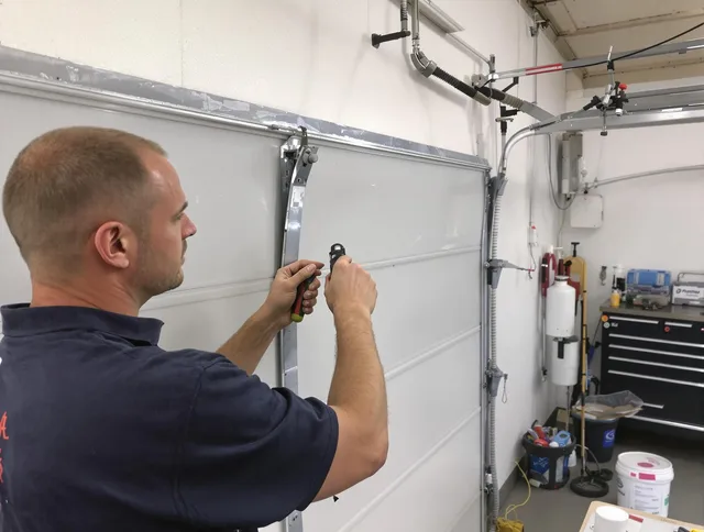 Before and after garage door dent repair by Miami Gardens Garage Door Repair in Miami Gardens