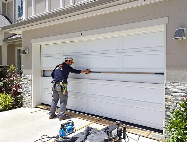 Miami Gardens Garage Door Repair team performing complete garage door replacement at Miami Gardens residence